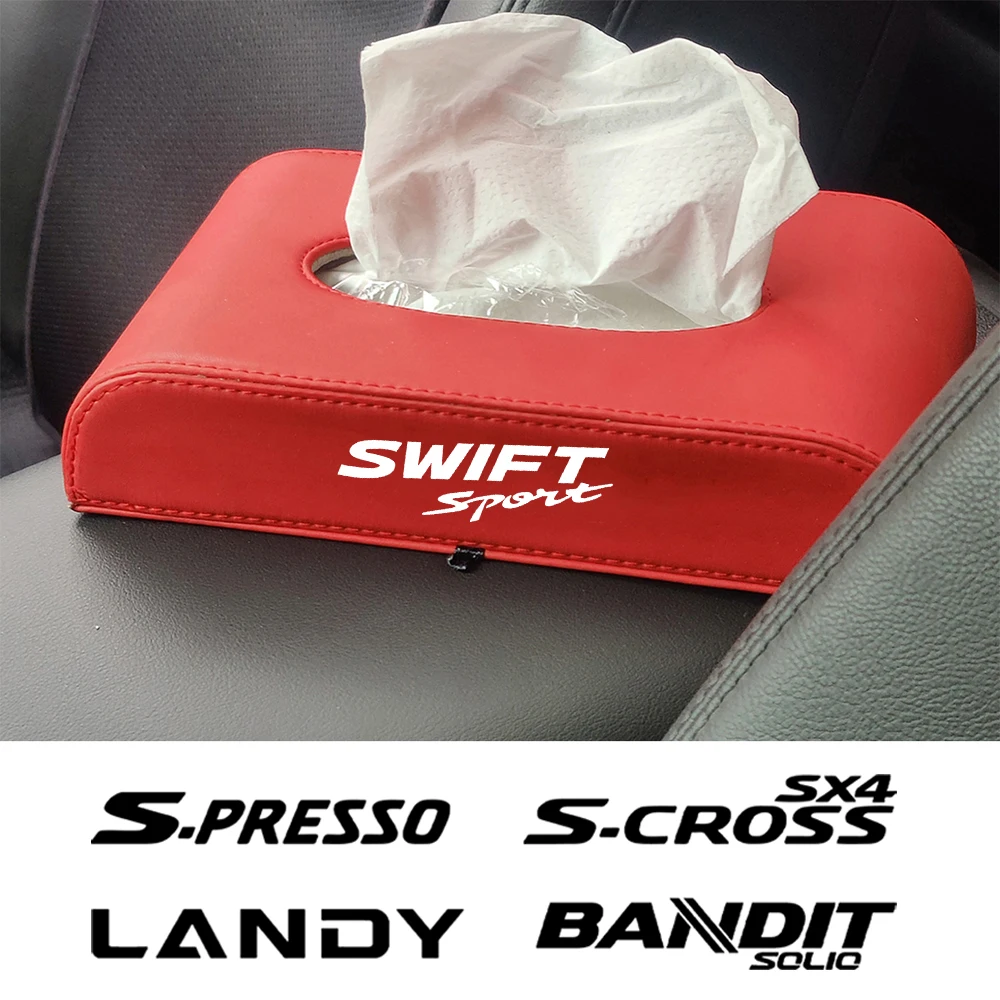 Car Tissue Box For Suzuki APV BANDIT SOLIO BREZZA VITARA DZIRE Escudo S-CROSS SX4 S-PRESSO SWACE SWIFT SPORT XL6 XL7 Accessories