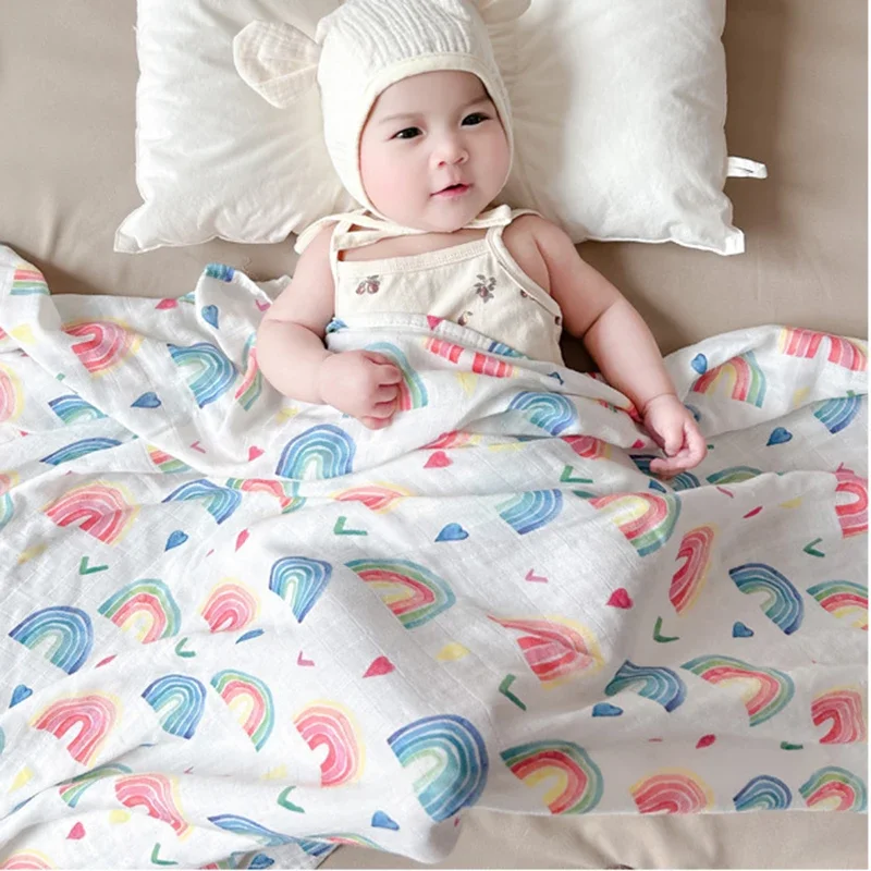 Newborns Baby Blanket Super Soft Bamboo Cotton Muslin Baby Swaddle Wrap Infant Stroller Nursing Cover Bath Towel For Baby