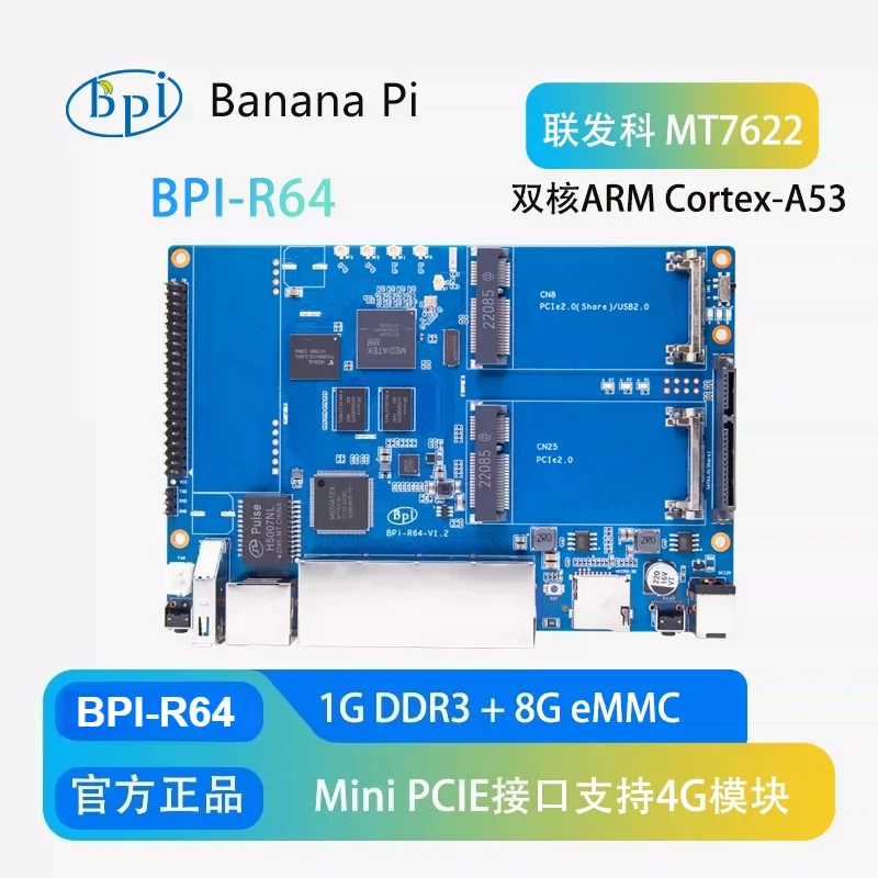Banana PI BPI-R64 Open Source Router, MTK MT7622 64-bit Development Board