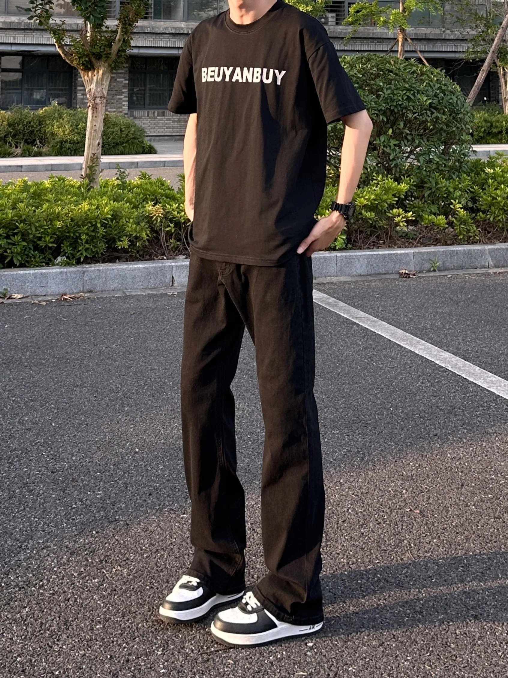 

Bla Slim Fit Micro Flared Jeans Мужские летние тонкие американские джинсы High Street Cleanfit Прямые джинсы Эластичные износостойкие джинсы...