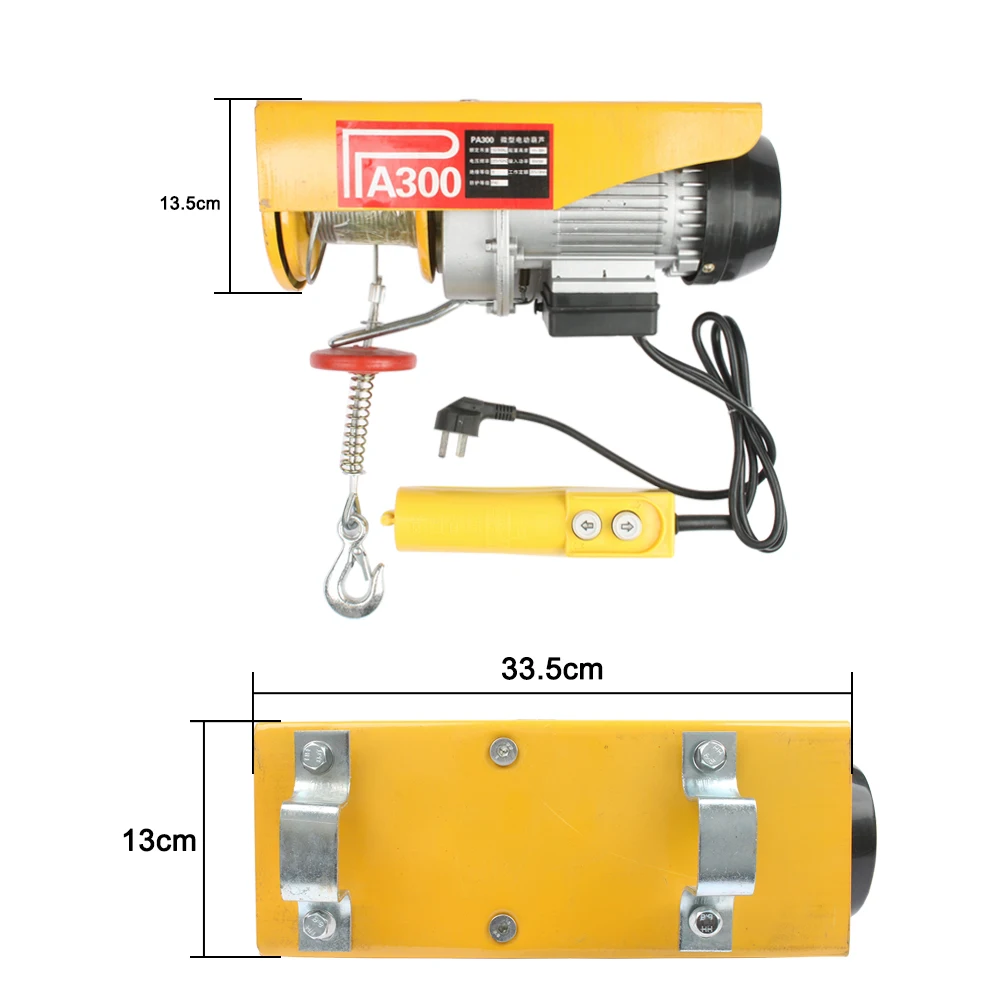 Mini electric hoist car 220V wireless remote control hoist small household crane hoist winch 150-300kg reins 12m