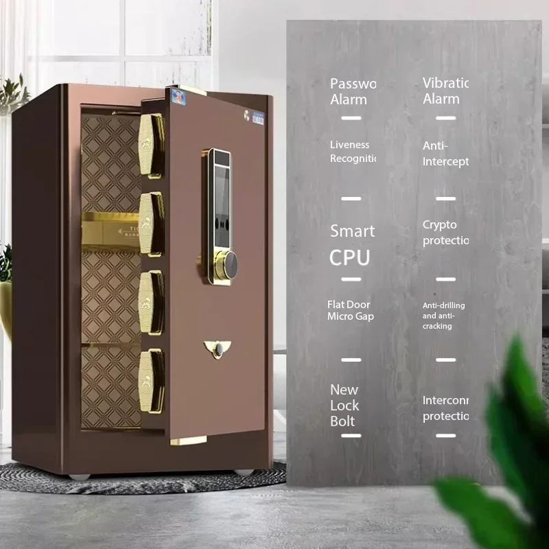 

Роскошный современный сейф для дома с распознаванием лиц, 60/80/100 см, большой, противовзломный, из стали CSP, для спальни, декоративный