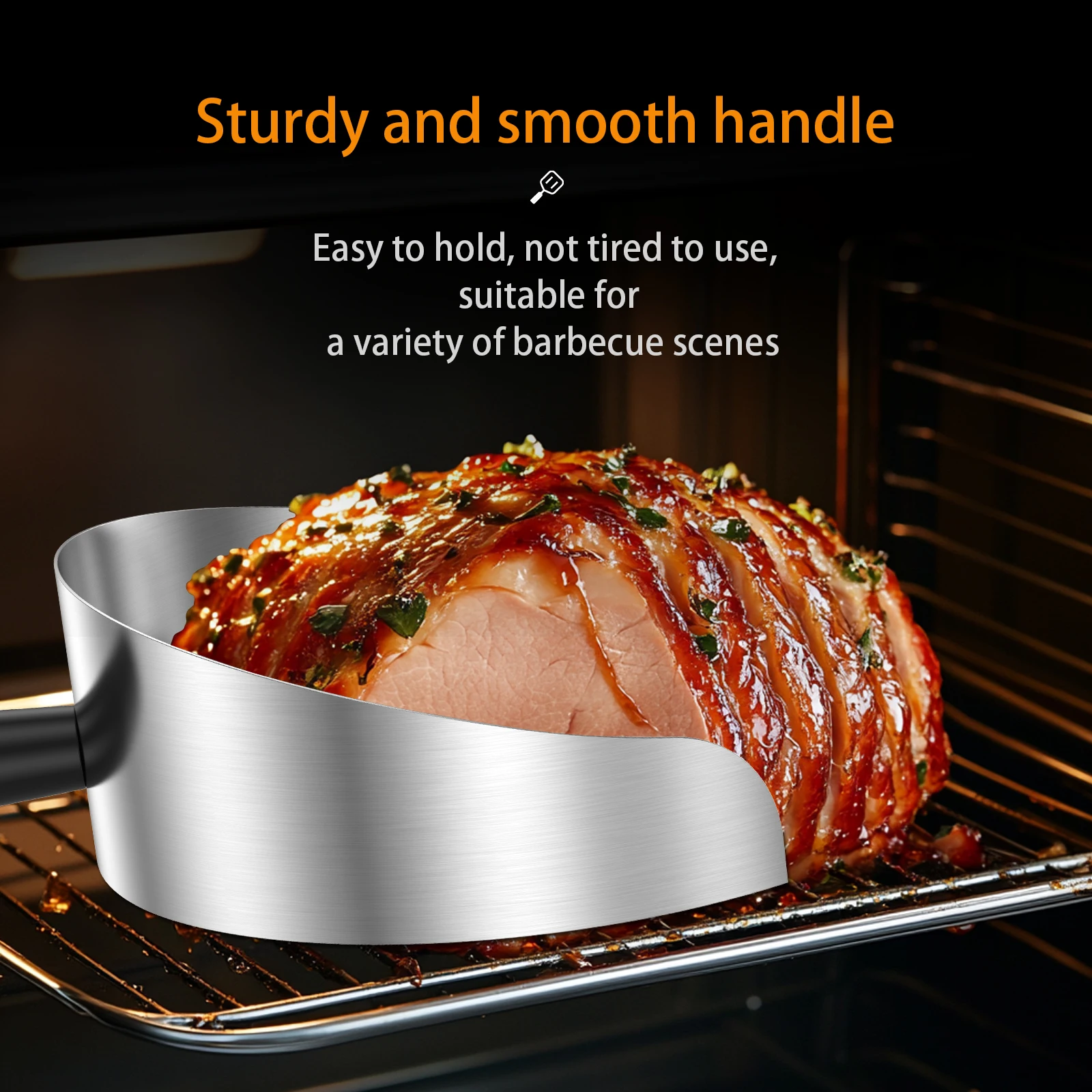 يده كباب دونر شوف المشواة الصيد عموم اللحوم الماسك الفولاذ المقاوم للصدأ المشواة اللحوم مجرفة غير عصا المقالي للشواء #2