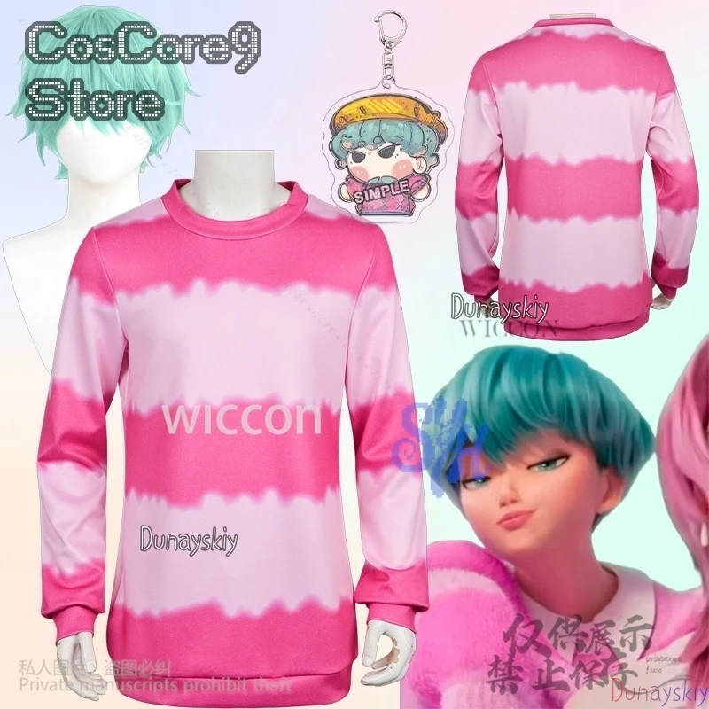 

Saja Boys Baby Аниме Костюм Kpop Demon Косплей Свободный свитшот с круглым вырезом с длинным рукавом Kawaii Y2k Униформа Парики Хэллоуин Вечеринка