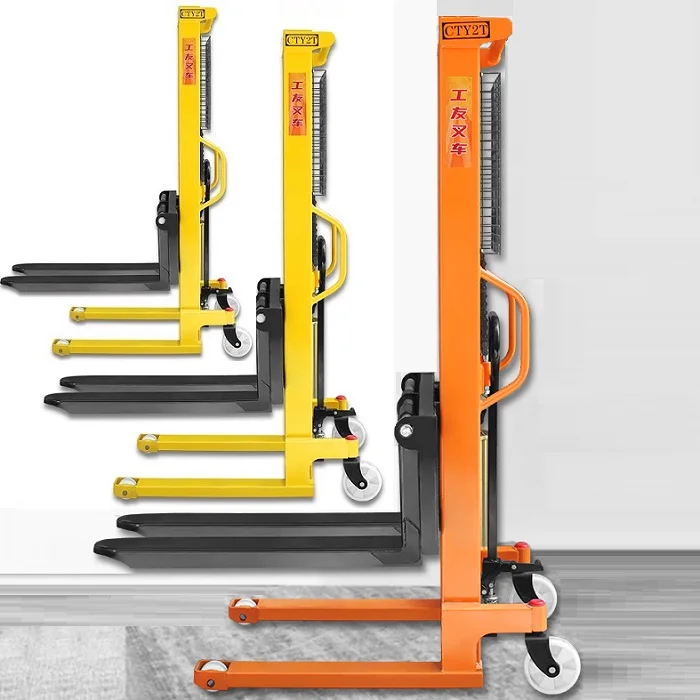 ODM Accepted c Type Steel Frame 1000kg 2000kg Hydraulic Stacker Forklift Hand Manual Stacker