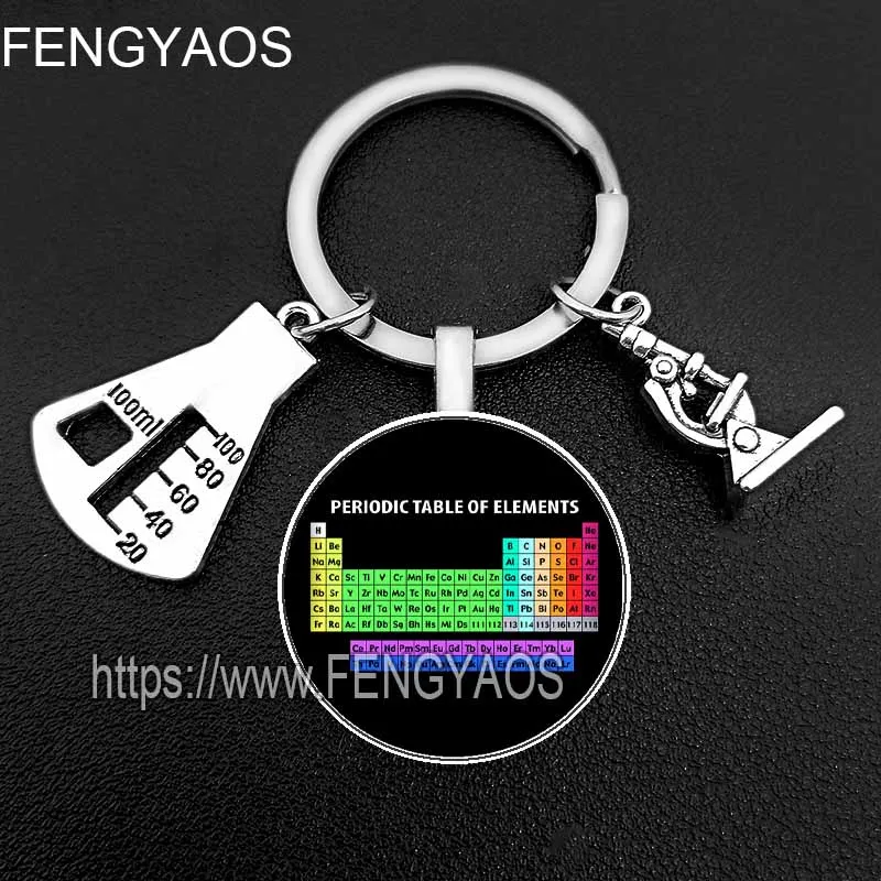 Periodic Table of Elements Keychain House Mathematical Formula PI Key Holder for Keys Gift for A Biology Teacher