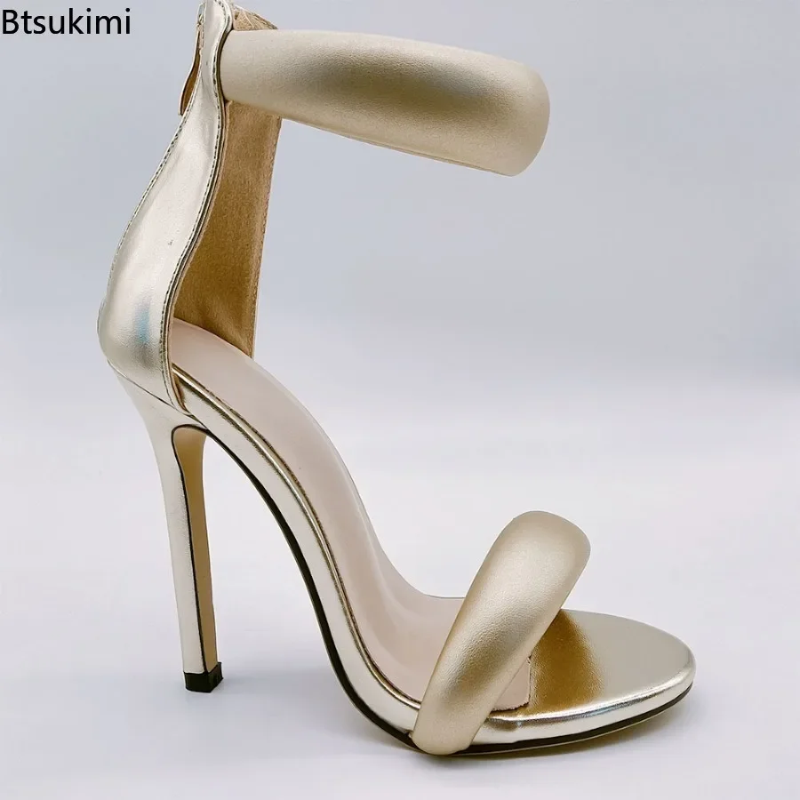 Sandales à Talons Hauts en Cuir pour Femme, Chaussures de Soirée, de Bal, Nouvelle Collection, 2021