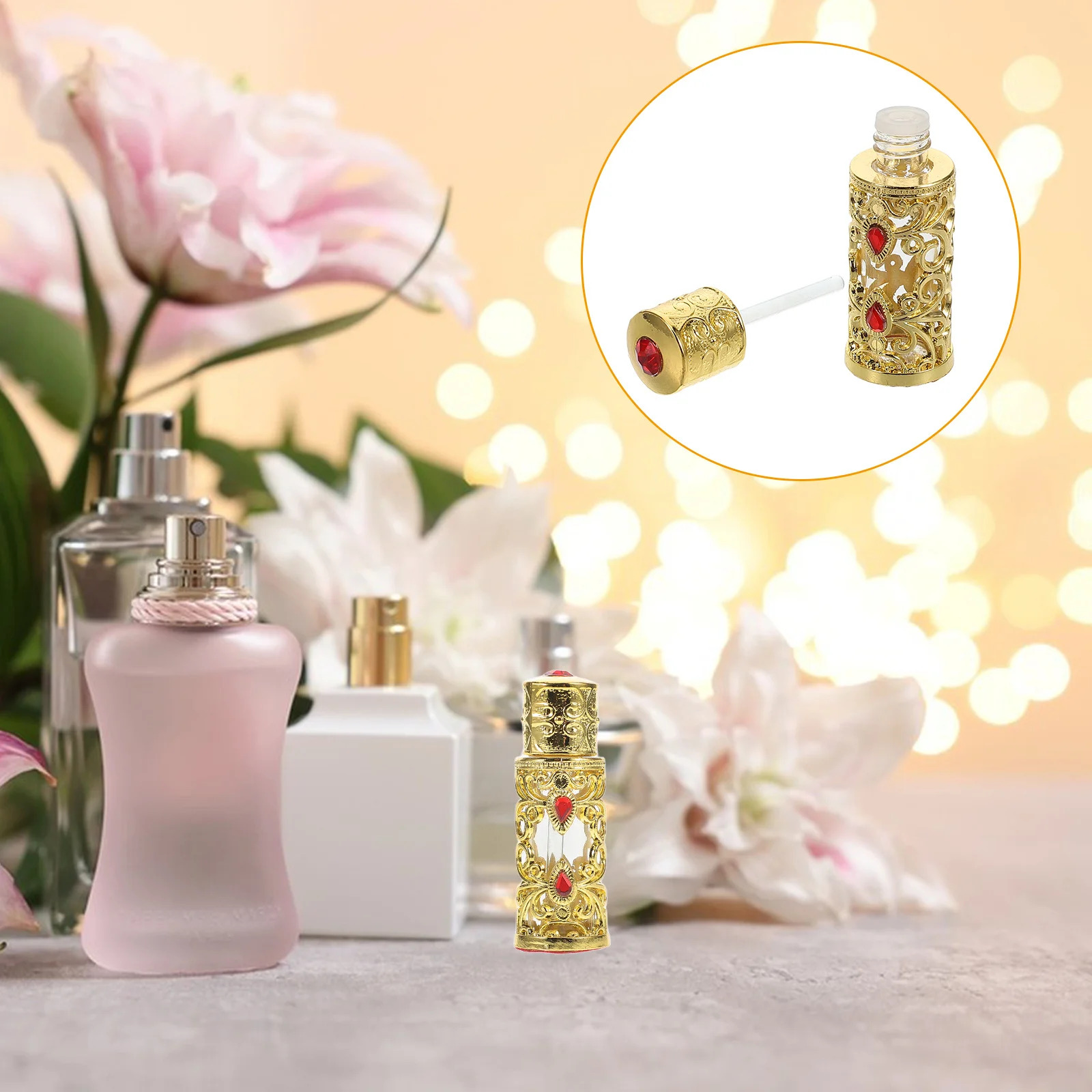 

Dubai Refillable Perfume Bottle Glass Essential Oil Portable Travel Lightweight Decorative Fragrance Container 3ml