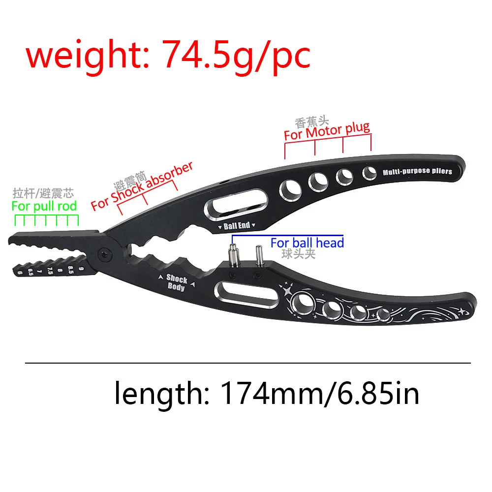 Multi-Function Pliers Head Clamp Metal Shock Absorber Assembly Disassembly Tools RC Car Replacement Spare Parts