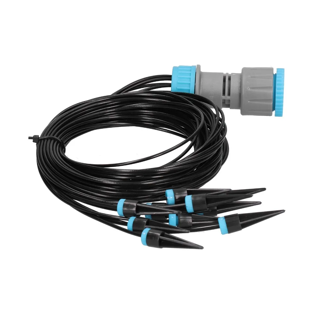 ABS and PP Garden Dripper Black and Blue 1.6m Length Flower Dropper 10 Drippers G1/2 Female Thread Drip Irrigation Kit