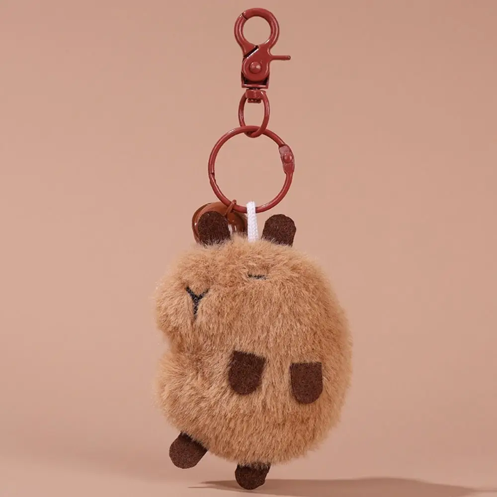 Simulation Capybara Capibala Plush Keychain Cloth Doll Soft Capybara Plush Keyring Cute Stuffed Water Guinea Pig Pendant Kids