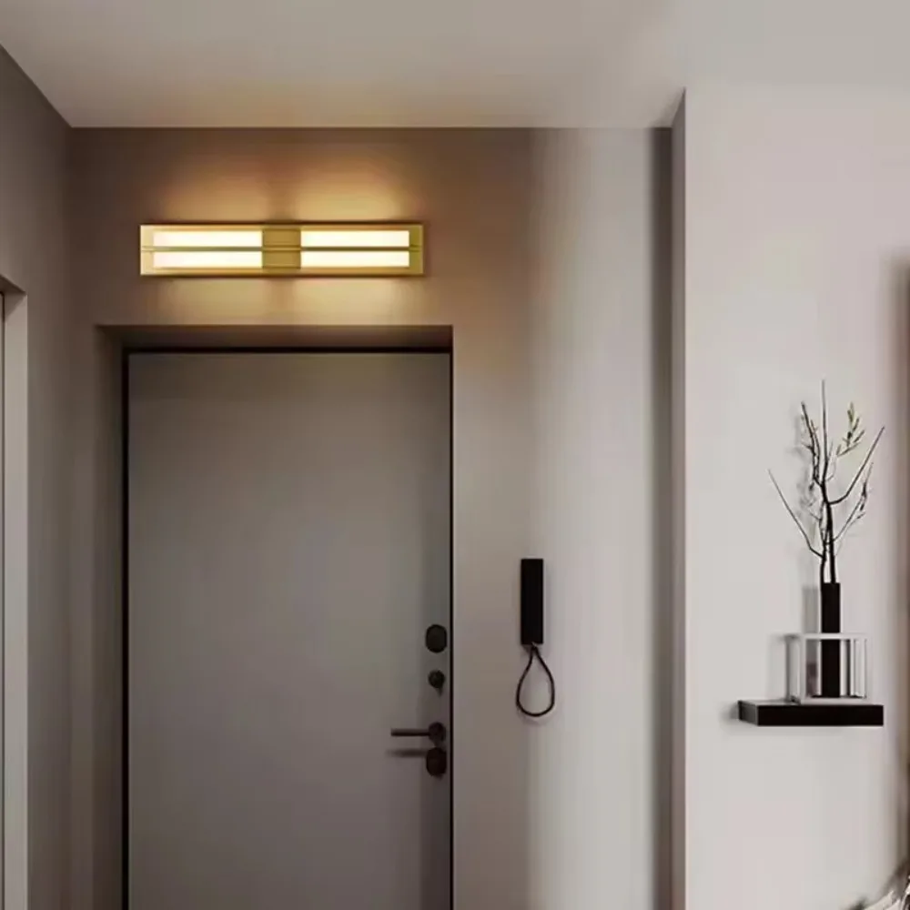 Imported Marble Brass Strip Wall Lamp Creative Living Room Corridor Staircase Bedroom Background Wall LED Lighting Decoration