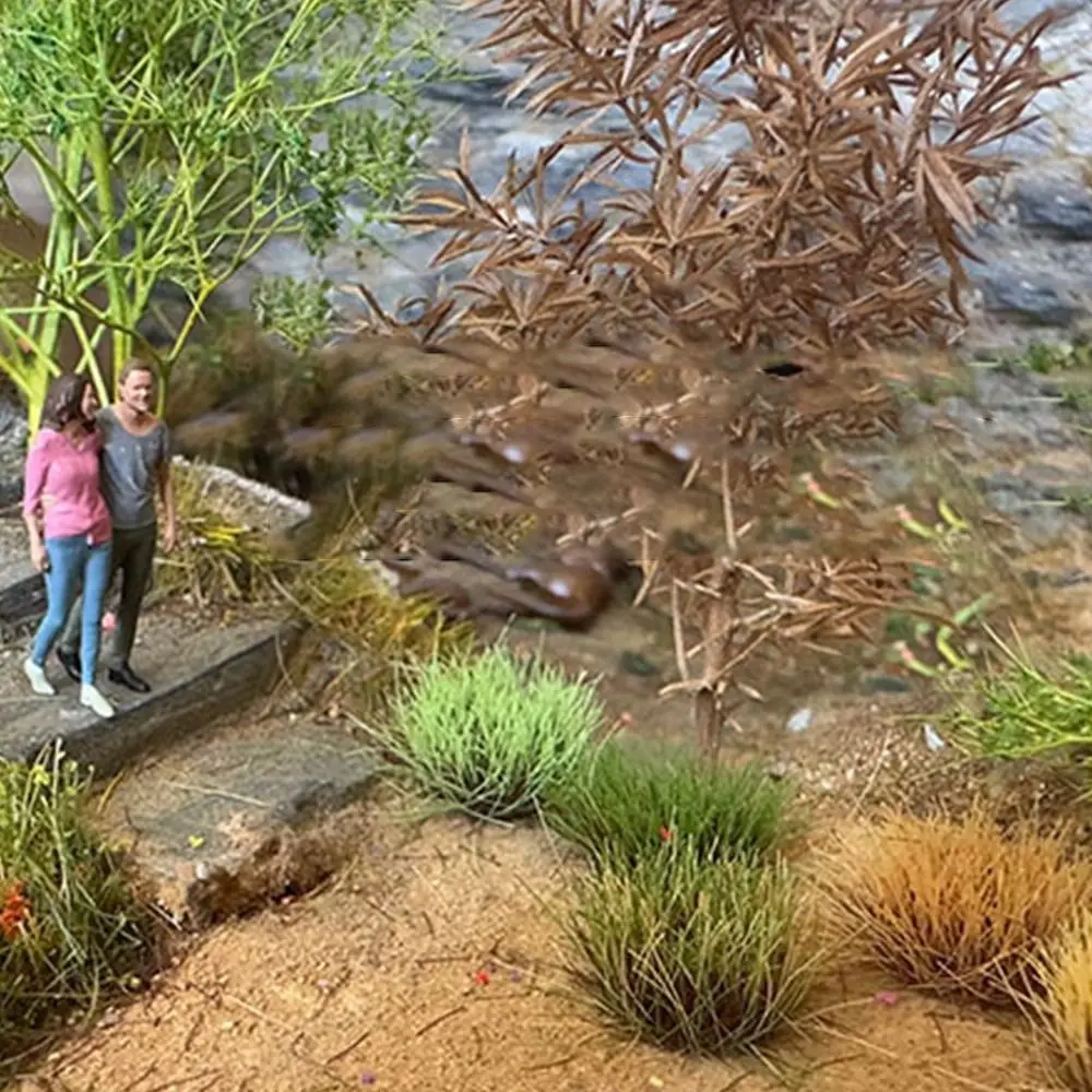 متعدد الألوان لتقوم بها بنفسك خصلات العشب الاصطناعي اكسسوارات النايلون العشب العنقودية متعدد التضاريس المشهد الصغير العشب خصلات نموذج #1