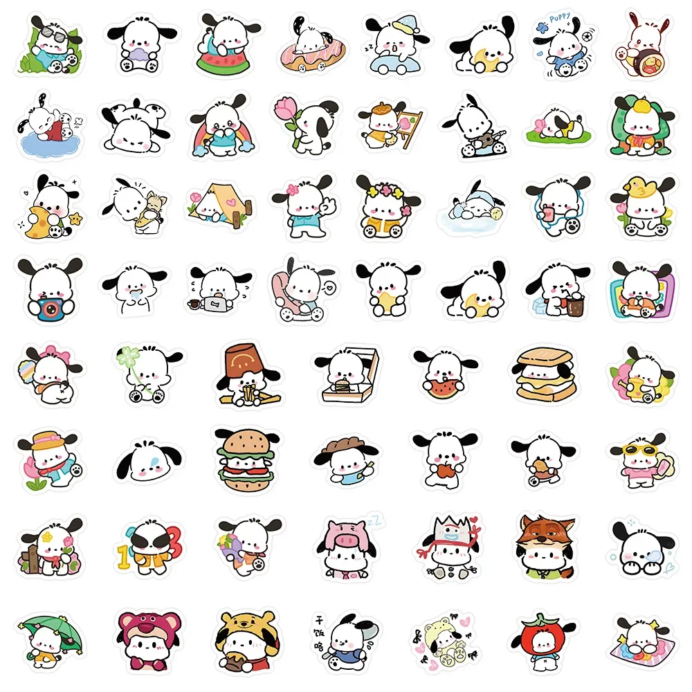 120pcs Sanrio Cute Pochacco Cartoon Children\'s Notebook Water Cup Decorative Sticker