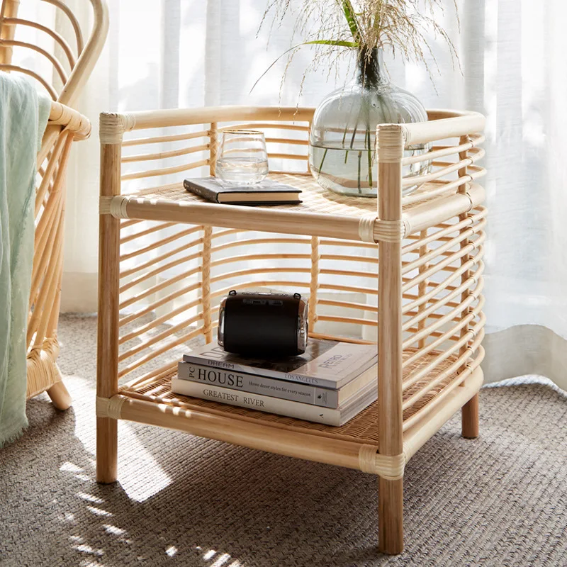 Sofa Wohnzimmer einfacher Freizeitstuhl Internet Celebrity B & B natürliches Rattan handgewebtes Rattan dreiteiliges Set