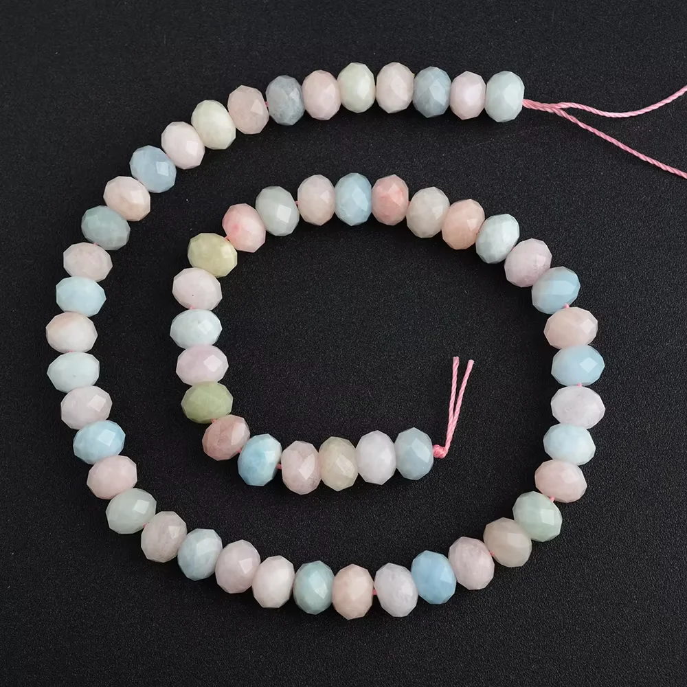 

1 strands 7x10mm Morgan aquamarina Colorful Abacus Stone Beads Rondelle Round Loose Beads 15 Inch