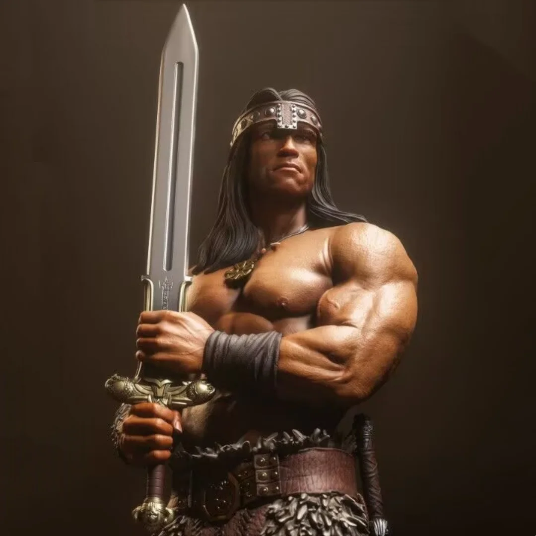 Harzmodellfigur, Maßstab 1:24, Der Barbar Schwarzenegger, GK, unmontierter und unbemalter Bausatz, 3D-DIY-Spielzeug