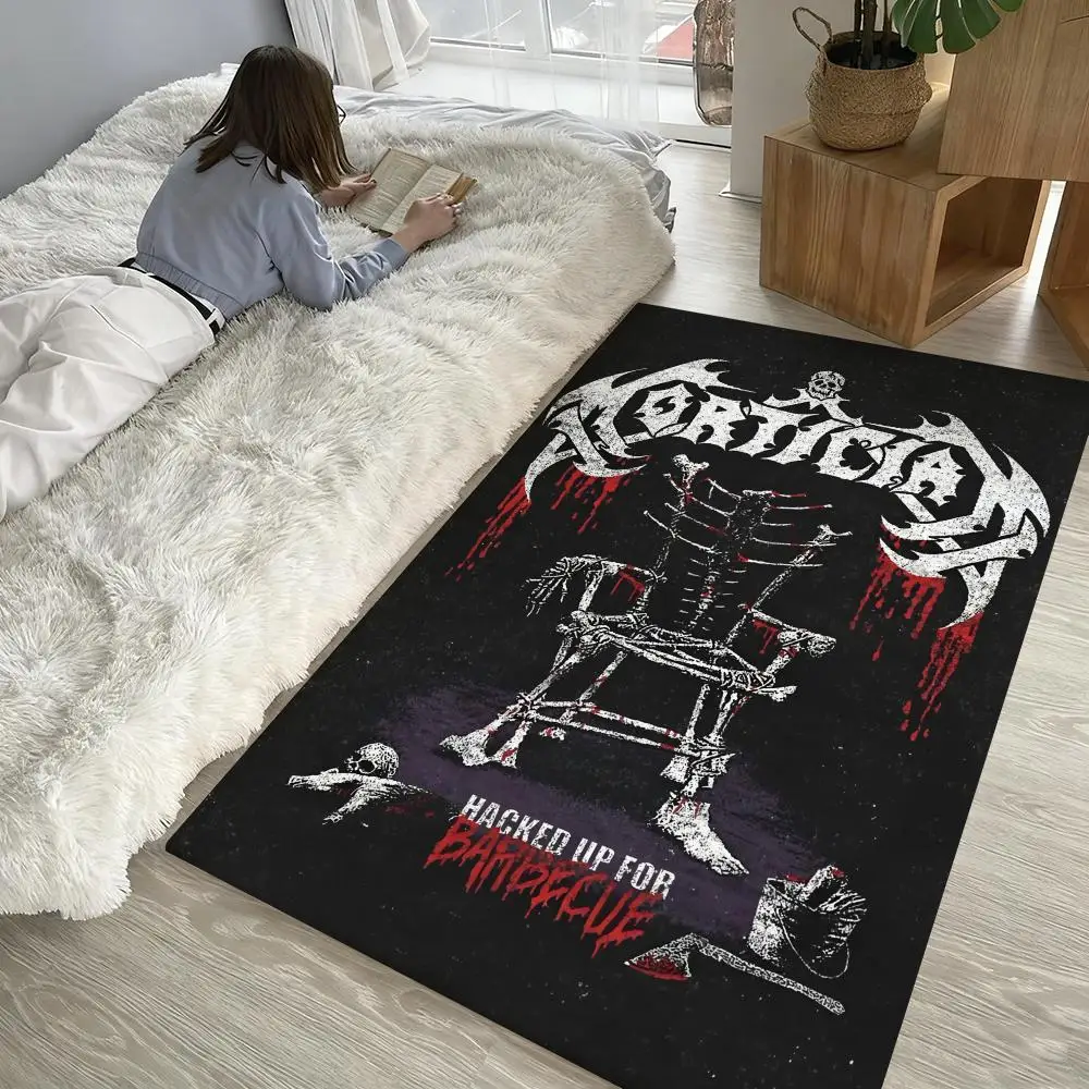 

cool Rock Band-M-Morticians Floor Mat Soft Thickened Non-Slip Door Mat for Living Room Home Decor Flannel Rugs
