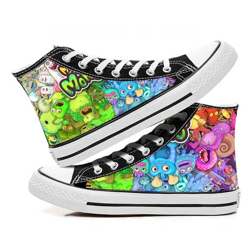 My Singing Monsters Canvas Sneakers para homens e mulheres, Cosplay Shoes, Casual, Caminhada, Estudante, Preppy, Aconchegante, Unisex, Esportes