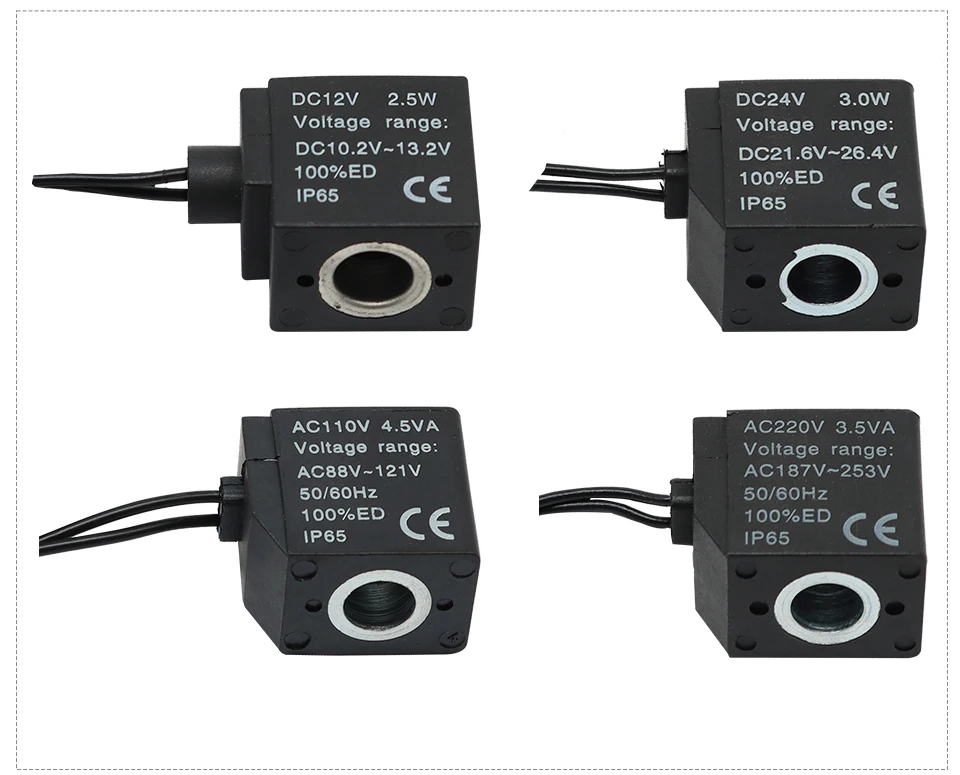 Magnetventil DC12V DC24V AC110V AC220V Solenoid Valves Coil with LED for Solenoid Valve 2V025 3V210 4V210 4V220 4V310 4V410 Pneumatik — Detail 2
