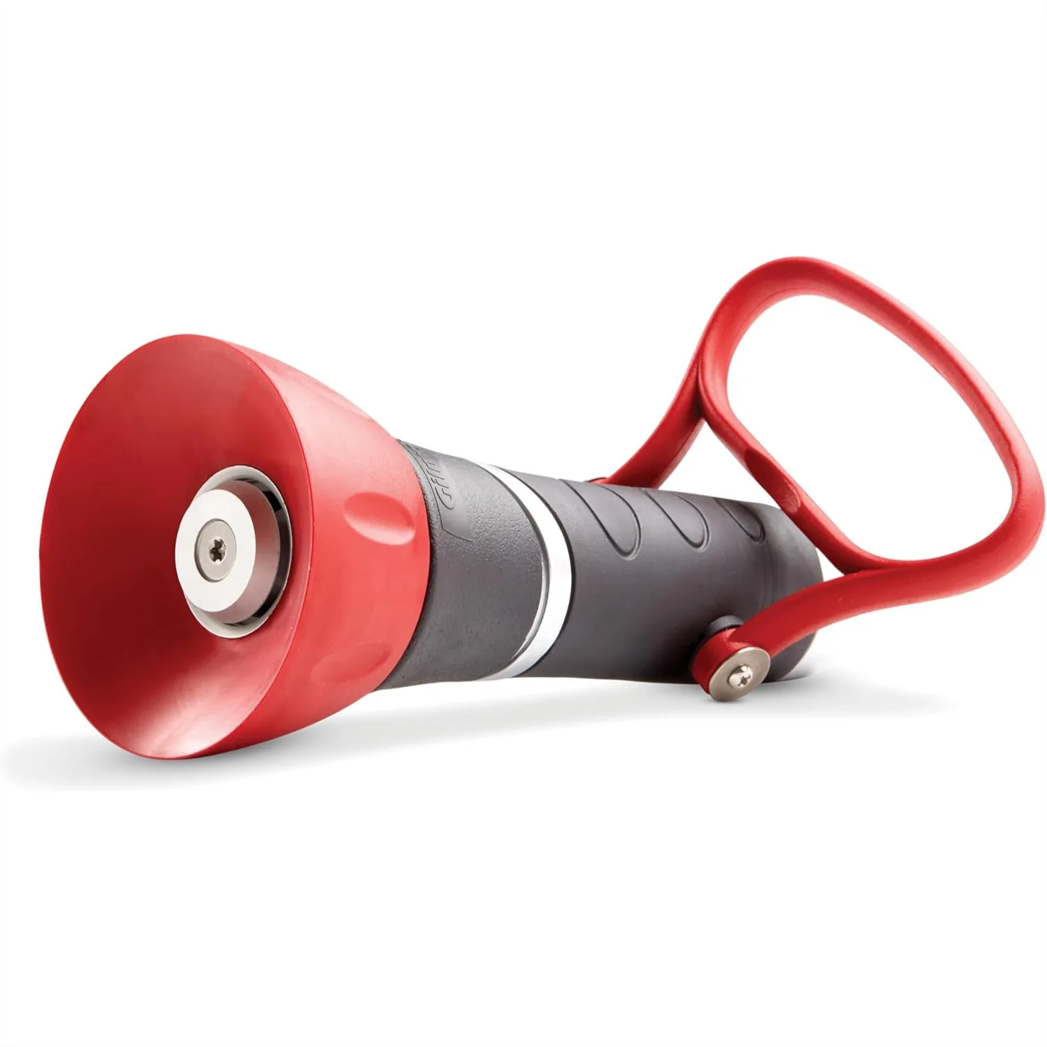 

Garden Hose Nozzle with Adjustable Spray Pattern, Heavy Duty Fireman Style for Cleaning and Watering, Durable Red Design