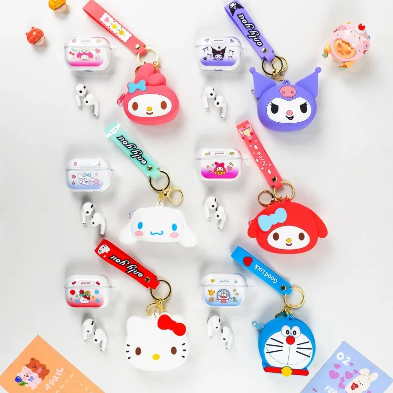 Sanrio หูฟังบลูทูธ HelloKitty Kuromi ไร้สาย TWS หูฟังการ์ตูนชุดหูฟังสําหรับชายหญิงวันเกิดคริสต์มาสของขวัญ