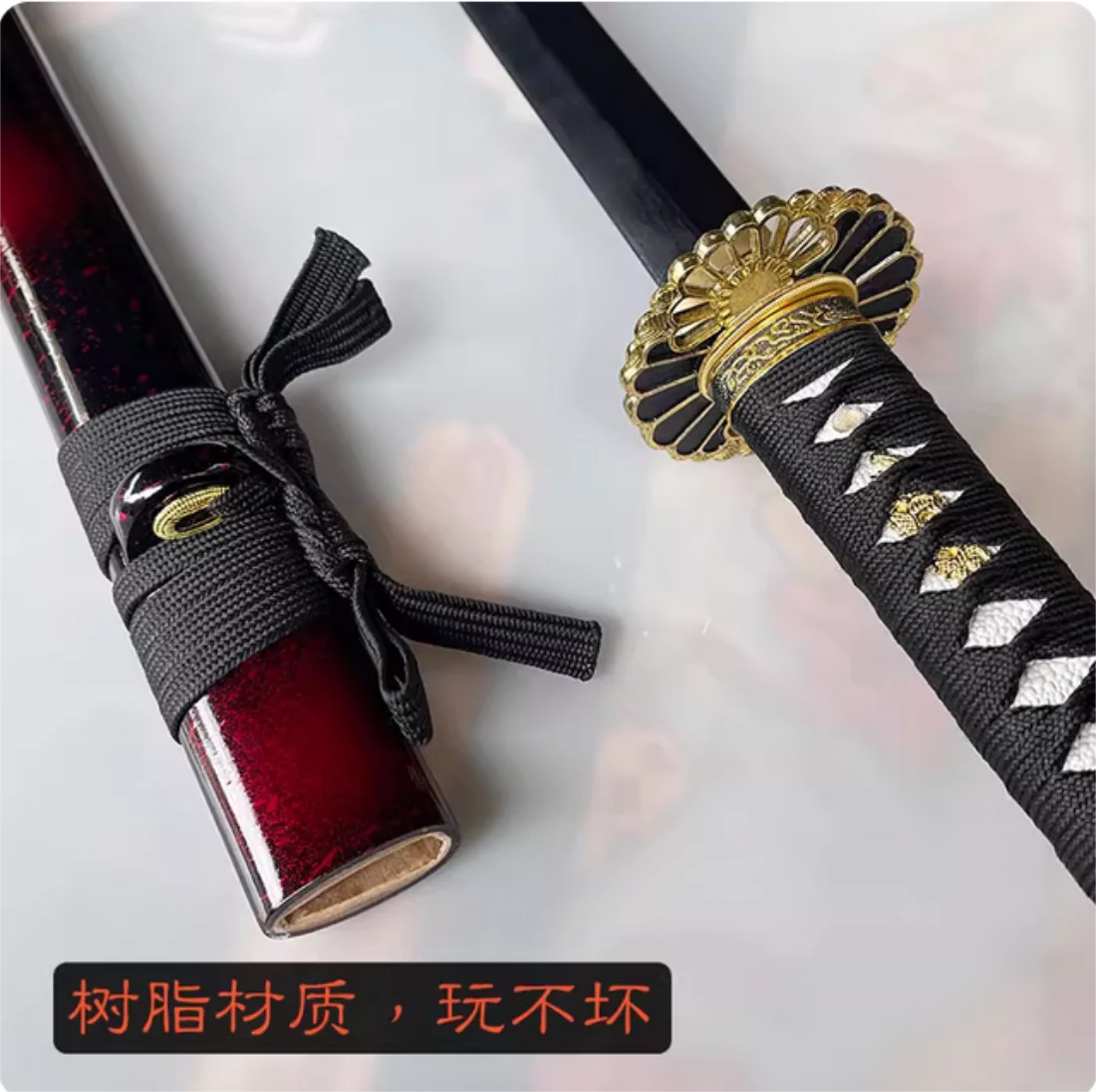Bokken de 103 cm para Iaido, Katana de Bushido, Espada de Resina de Fibra Plástica de Calidad, para Entrenamiento Físico, Cosplay, Sin Cuchilla Afilada
