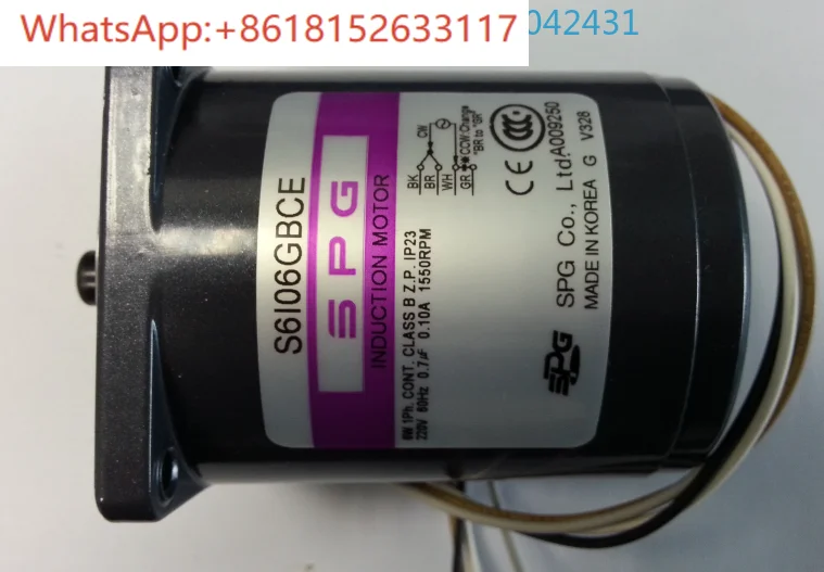 محرك الحث S6I06GBCE SPG 6W 220V i-mported من كوريا جديد تمامًا.