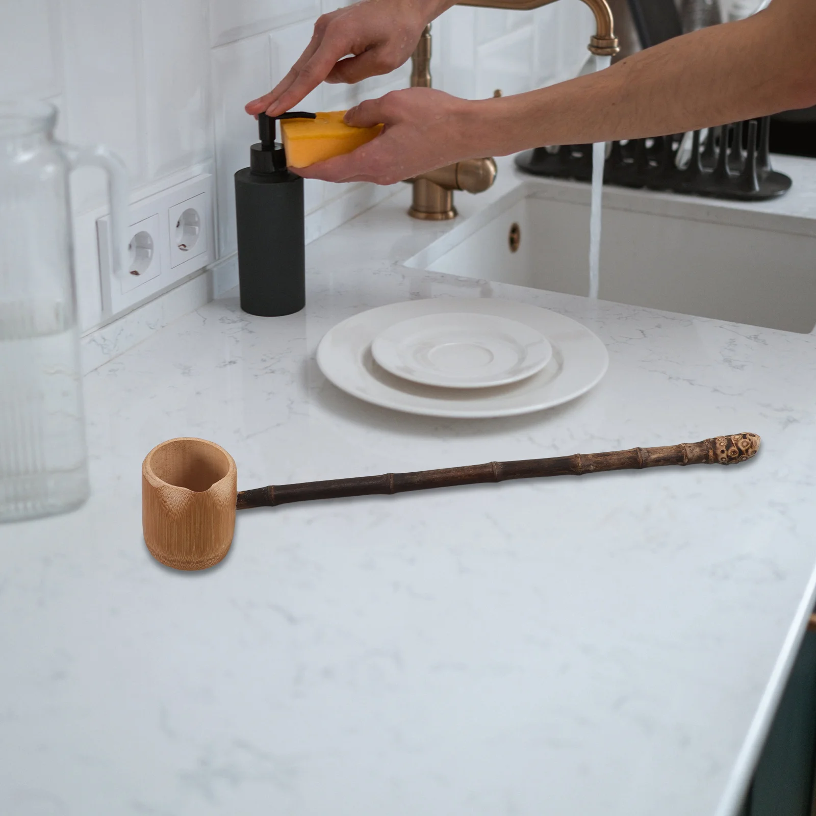 

Bamboo Water Ladle Long Handle Scoop for Camping Kitchen Tea Ceremonies Water Dip Dipper Bath Ladle