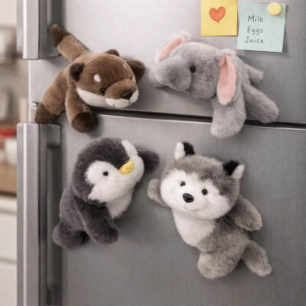 Magnetic Suction Animal Soft Material Lying Down Posture Desktop Wall sticker for refrigerator Cute Design