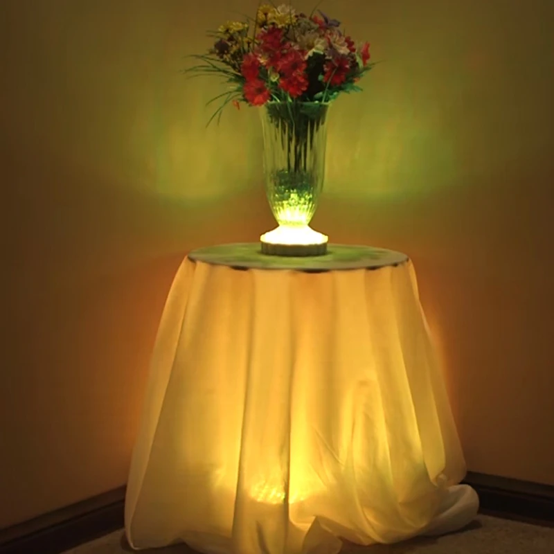 6" Rechargeable Centerpiece LED Light Base for Event Wedding Decoration Table Light Remote Controlled