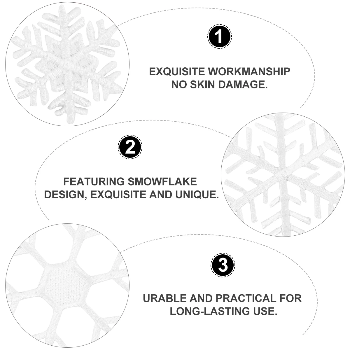 

18 Pcs Embroidered Cloth Patch Snowflake Decoration Snowflakes Decorations Fabric Decorating Small