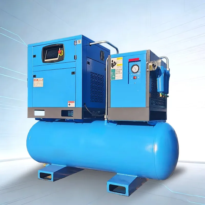 Compact VFD Screw Air Compressor Intelligent Self-check For Small Plastic Hardware Continuous Processing Factory