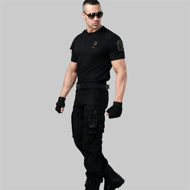 Allied Special Outdoor Training Field Casual Cotton Round Neck Tactical Air Force Assault Team Short Sleeve T-shirt And Pants