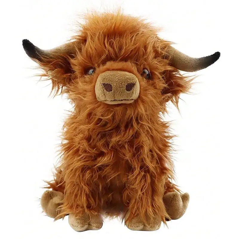 

Highland Cow Plush Toy, 1 Piece Simulation Cow Stuffed Toy,Animal Cow Fluffy Toy, Animals Decoration Toy,Anxiety Toy