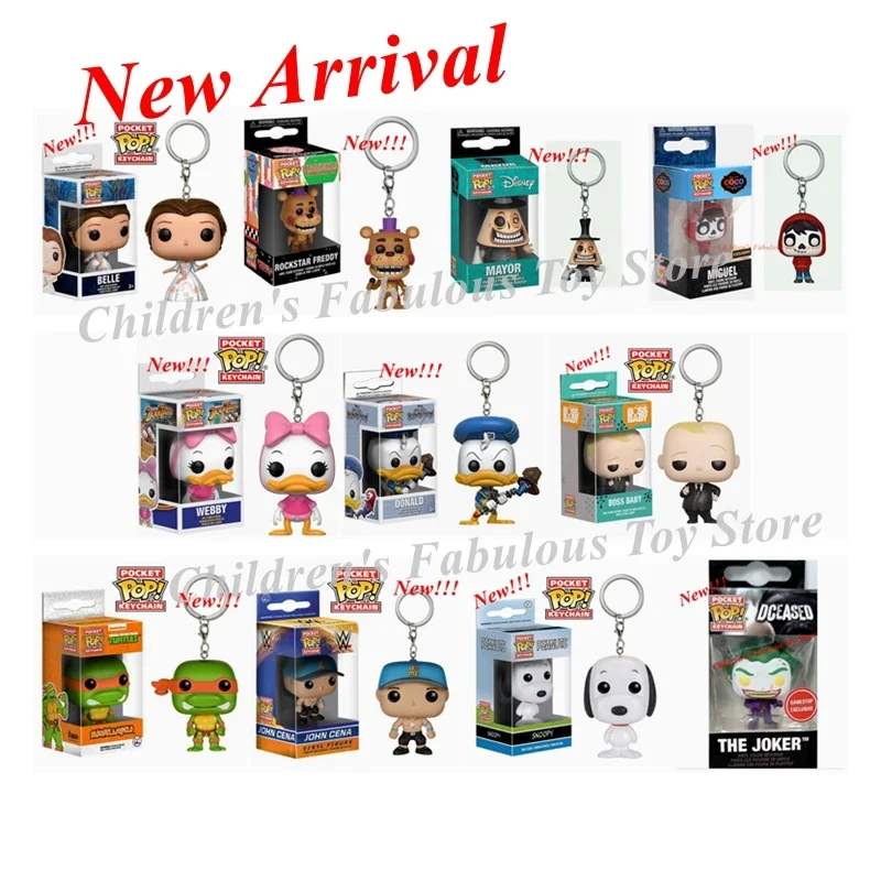 41 styles New Arrival FUNKO POP Keychains Yoda Leia Keychain Boba Feit Minnie Katy batman Spidey Witch Mirio Action Figure Toys