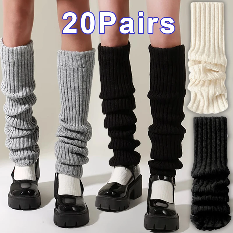 Lolita Leg Warmers Women Long Socks Wool Knitted Foot Cover Arm Warmer Y2K Autumn Winter Crochet Heap Socks Boot Cuffs Stockings