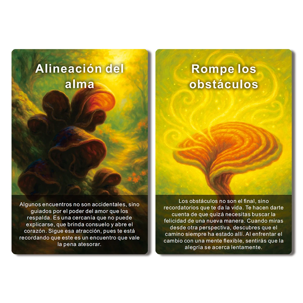 سطح أوراكل إسباني، 48 بطاقة أوراكل الحكمة للفطر، النمو الشخصي، الوضوح ومصير المستقبل، 12*8 سم، مجموعة هدايا للأصدقاء #4