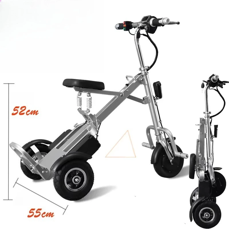 Folding electric vehicle bicycle light and portable small for the elderly children three-wheeled scooter lithium battery