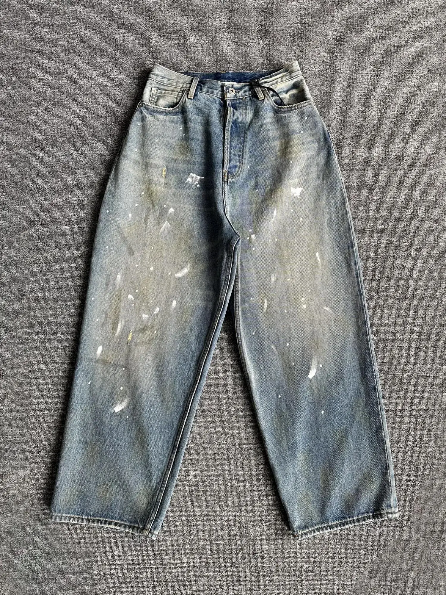 

Waed Baggy Straight Leg Jeans Loose Fit Men's Vintage Sle Casual Trousers mid Waist Cotton 00% Four Seasons Wear