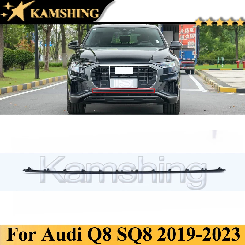 

Kamshing Black Front Bumper Bright Strip Decorative Strip Trim For Audi Q8 SQ8 2019-2023 Front Bumper Strip