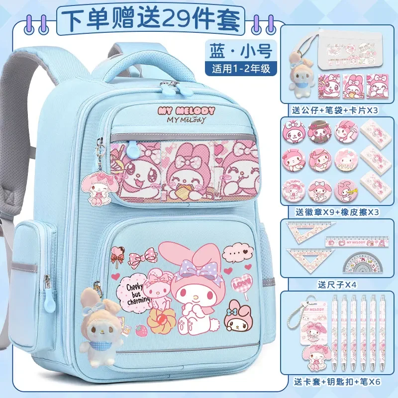 Sanrio New Melody Student Schoolbag Stain-Resistant Casual and Lightweight Shoulder Pad Waterproof Cute Backpack