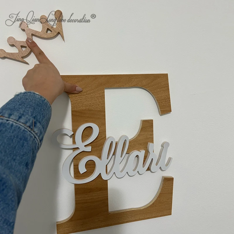 Custom Made Wooden Letters Crown Wall Hanging, Baby Name Sign, Kids Room Decor, Nursery Decor