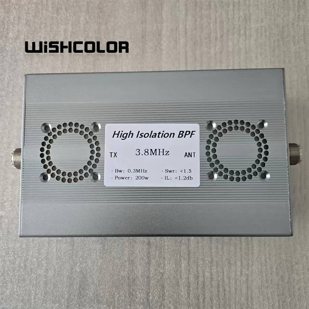 

Wishcolor BPF-3.8M-200WM-Plus 3.8MHz 200W High Isolation Band Pass Filter 80M Band RF Accessory with M Female Connector
