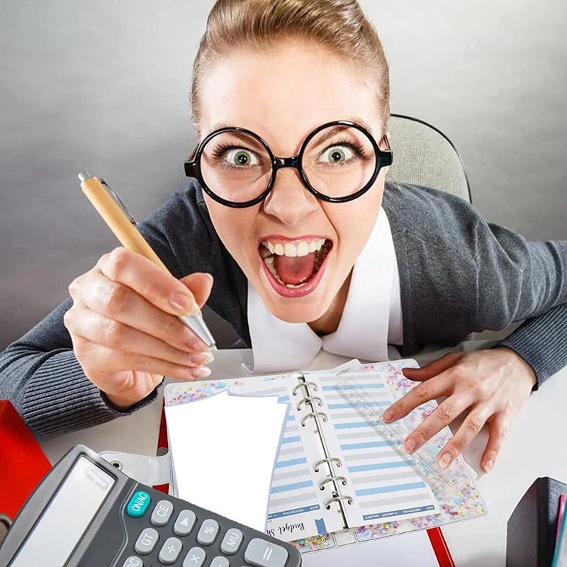 Notebook Binder,12 โปร่งใส Binder กระเป๋าซิป,กระเป๋าใบหลวม,6-Ring Binder, งบ Budget ซองจดหมายหัวเข็มขัด