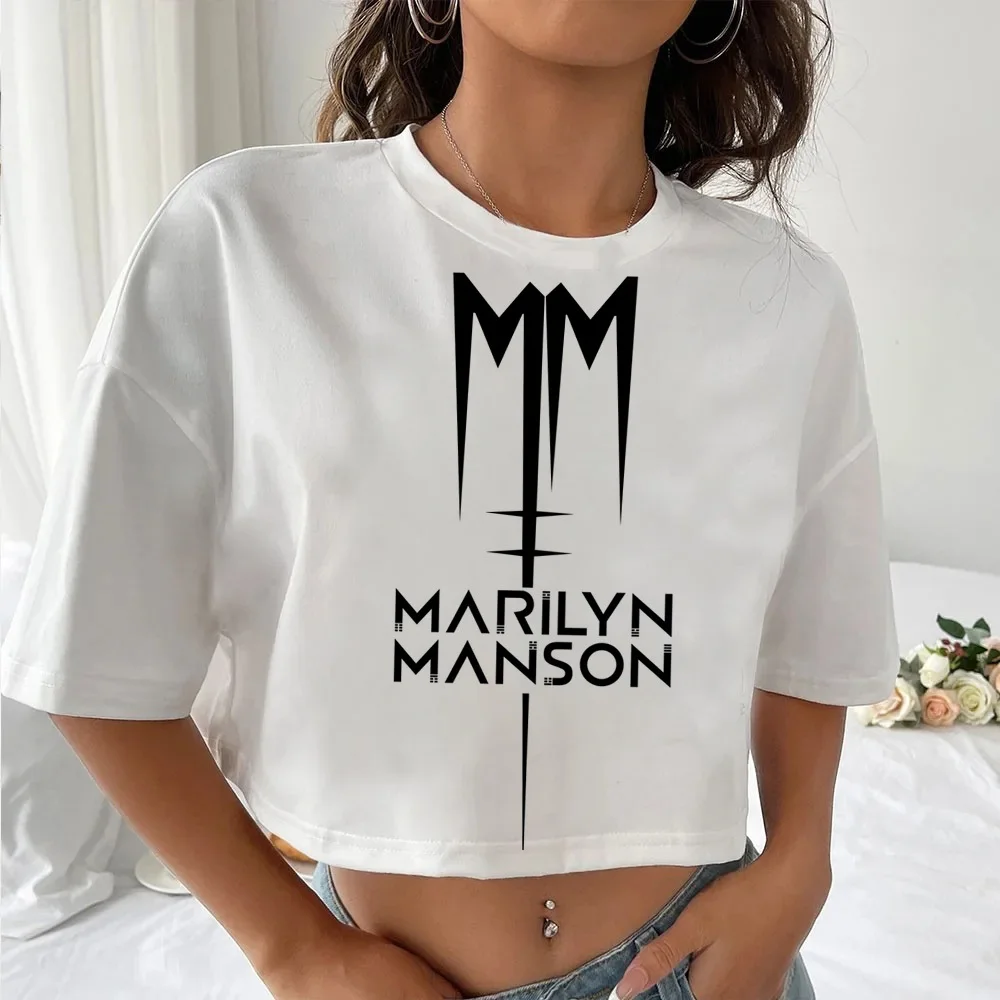 Marilyn Manson top tees teen Vintage Digital hip hop Classic streetwear Comfortable t-shirt 2000s korean clothes 2000s Digital