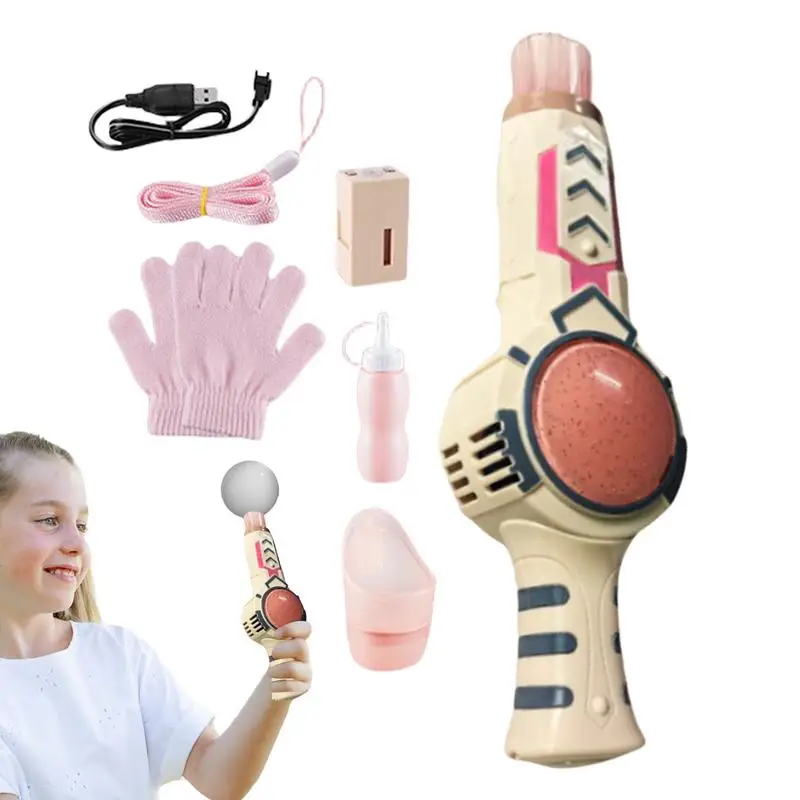 

Bubble Blower Bubble Maker Machine With Elastic Fog Rechargeable Play Set With Refill Solution Sensory Outdoor Toys Backyard