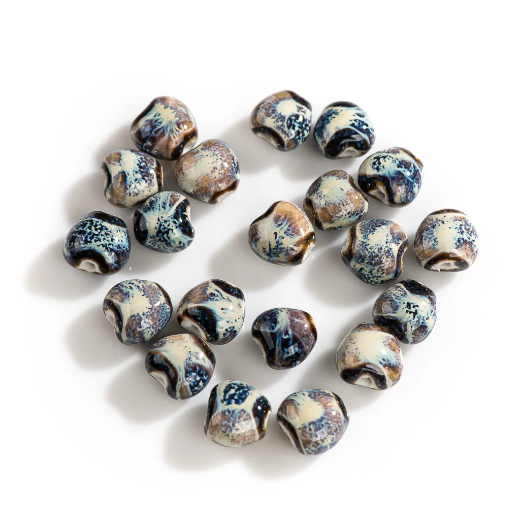 10#20pcs Special Color Heart Shape Ceramic Beads For Jewelry Making Bracelet Necklace Handmade DIY Materials #XN513