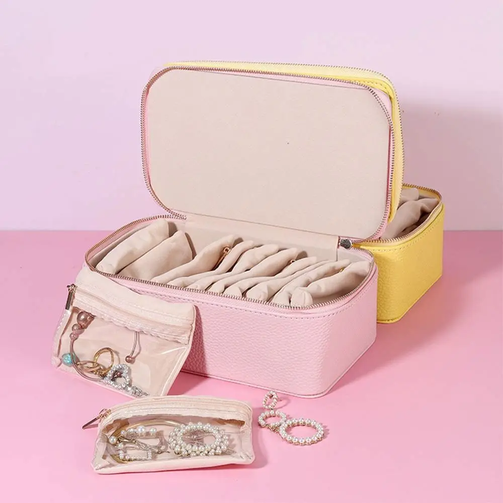 

Versatile Dustproof PU Jewelry Box with 12 Small Pouches Organizer Jewelry Display Box PU Leather Jewelry Storage Case Gift