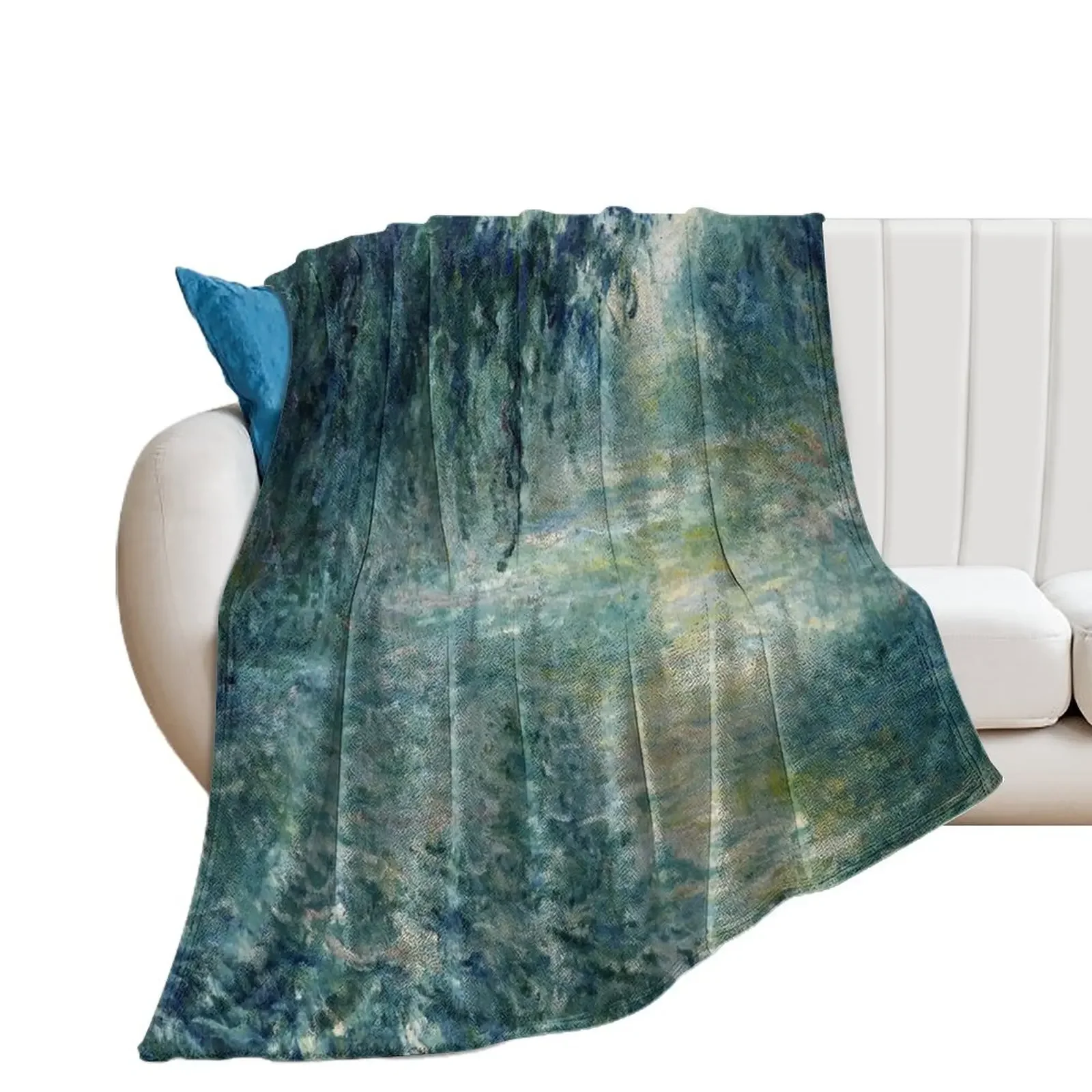 Monet Morning on the Seine Fine Art Throw Blanket Blankets For Sofas blankets ands Sleeping Bag Flannels Blankets